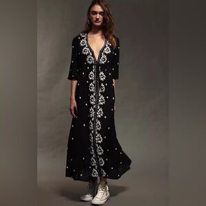 Free People Embroidered Fable Midi Dress